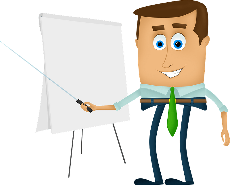 Businessman on presentation clipart. Free download transparent .PNG