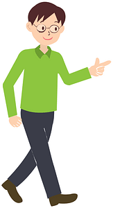 Man Walking and Pointing His Finger