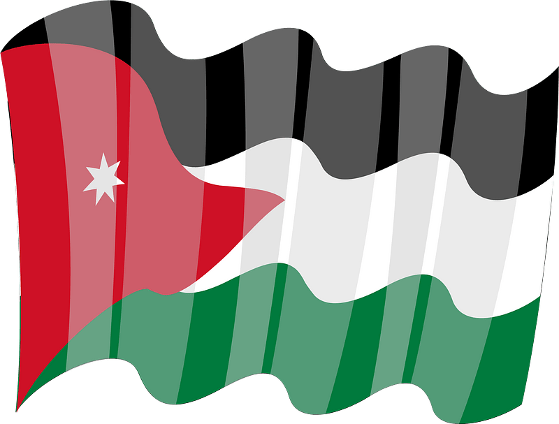 Waving flag of Jordan clipart. Free download transparent .PNG Creazilla