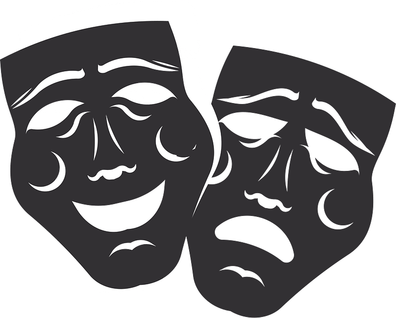 Theater masks silhouette clipart. Free download transparent .PNG Creazilla
