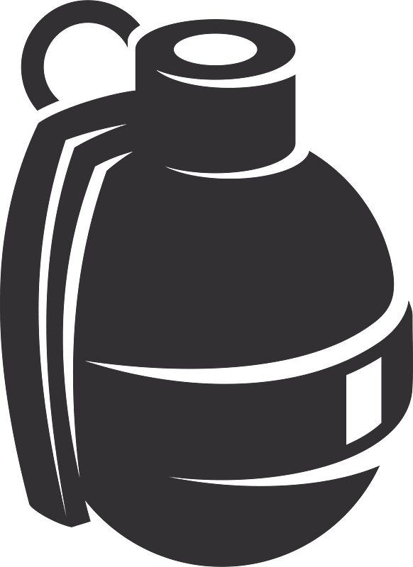 Hand grenade silhouette clipart