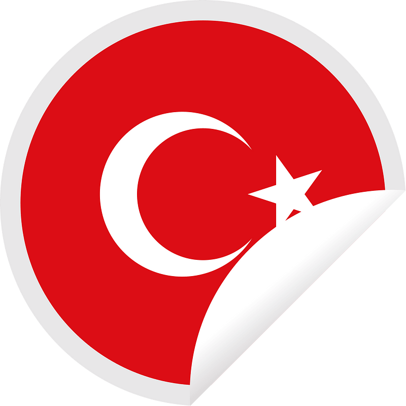 Turkish flag sticker clipart. Free download transparent .PNG Creazilla