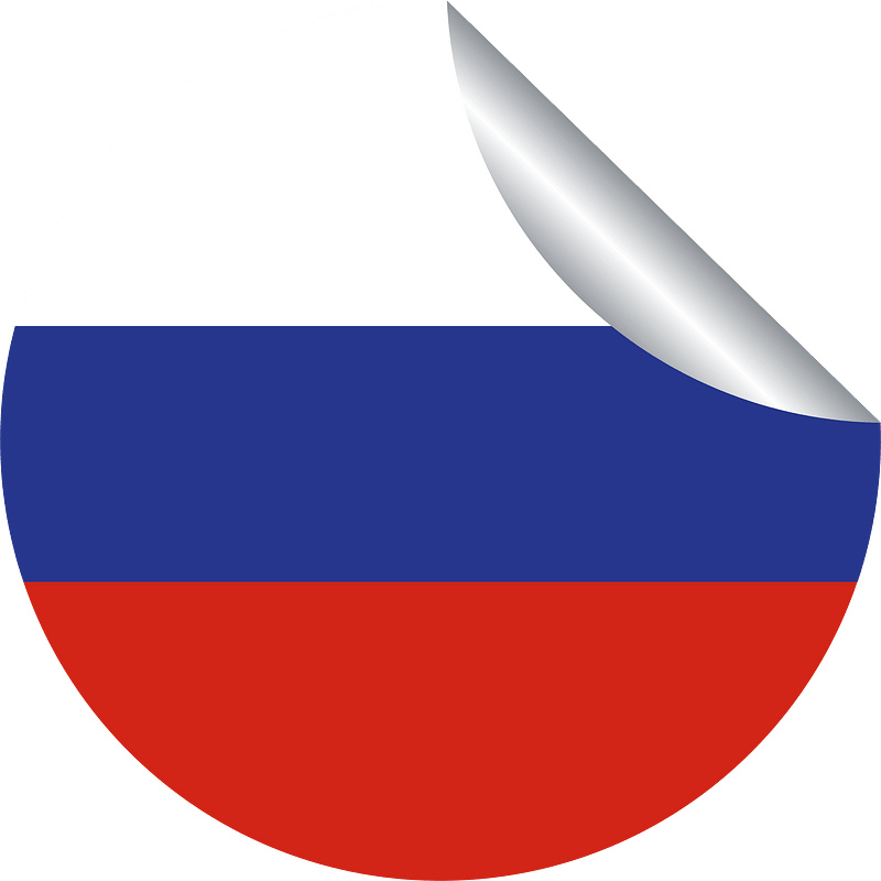 Russian flag peeling sticker clipart. Free download transparent .PNG
