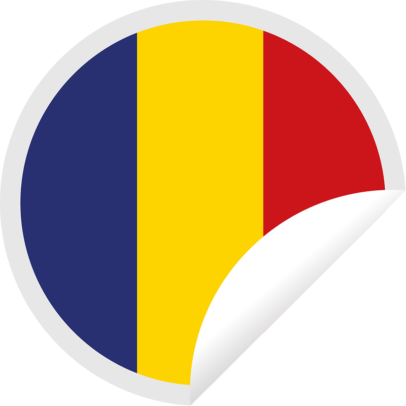 Romanian flag peeling sticker design clipart. Free download transparent