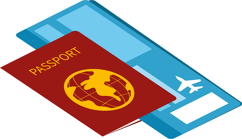 Ticket and passport clipart