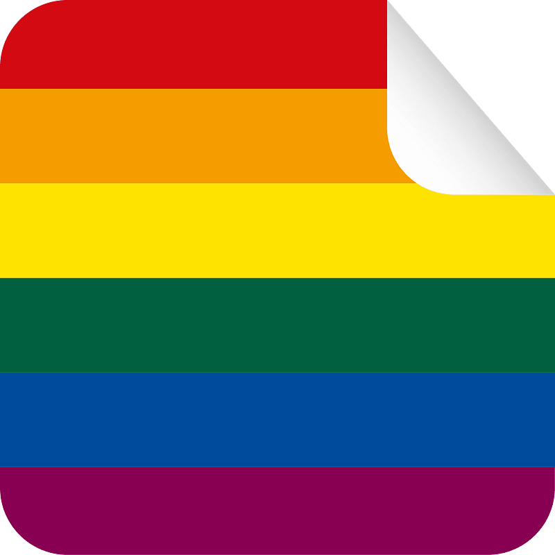 Peeling sticker LGBT colors clipart