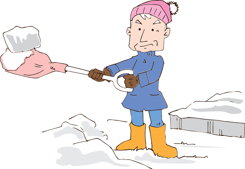 Old Man is Shoveling Snow clipart. Free download transparent .PNG