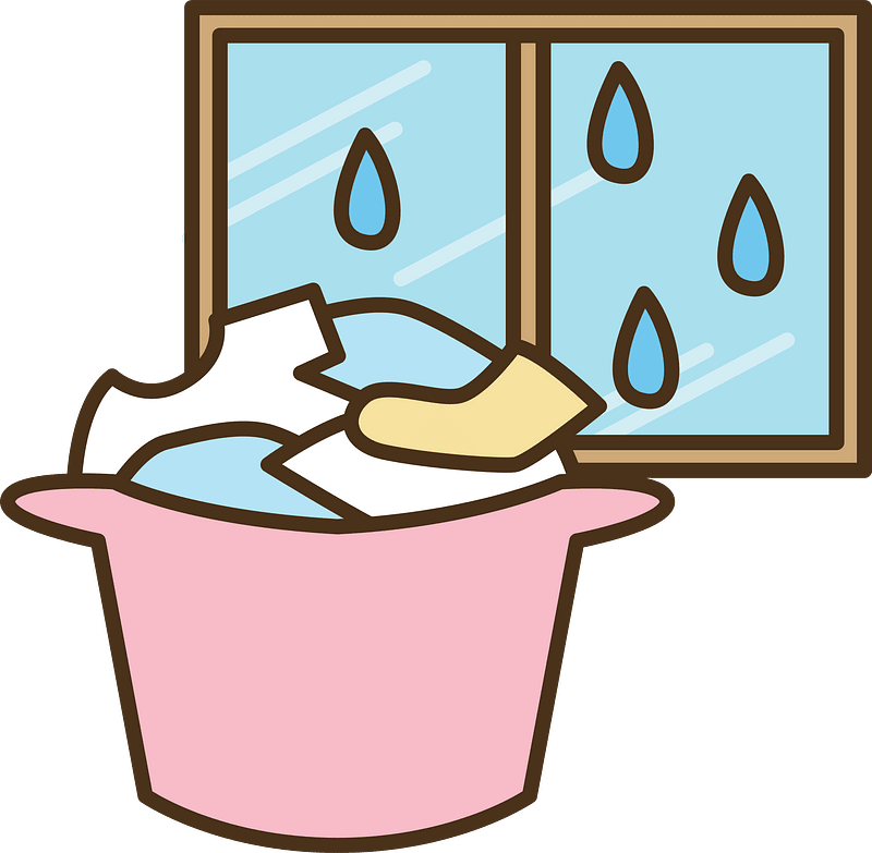 Laundry in a Rainy Day clipart. Free download transparent .PNG Creazilla