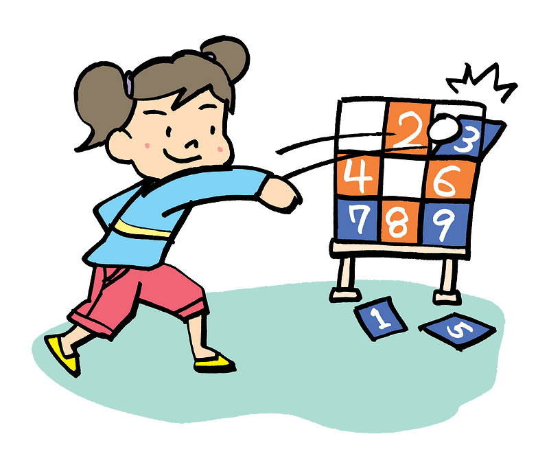 Young Girl Throws a Ball clipart. Free download transparent .PNG