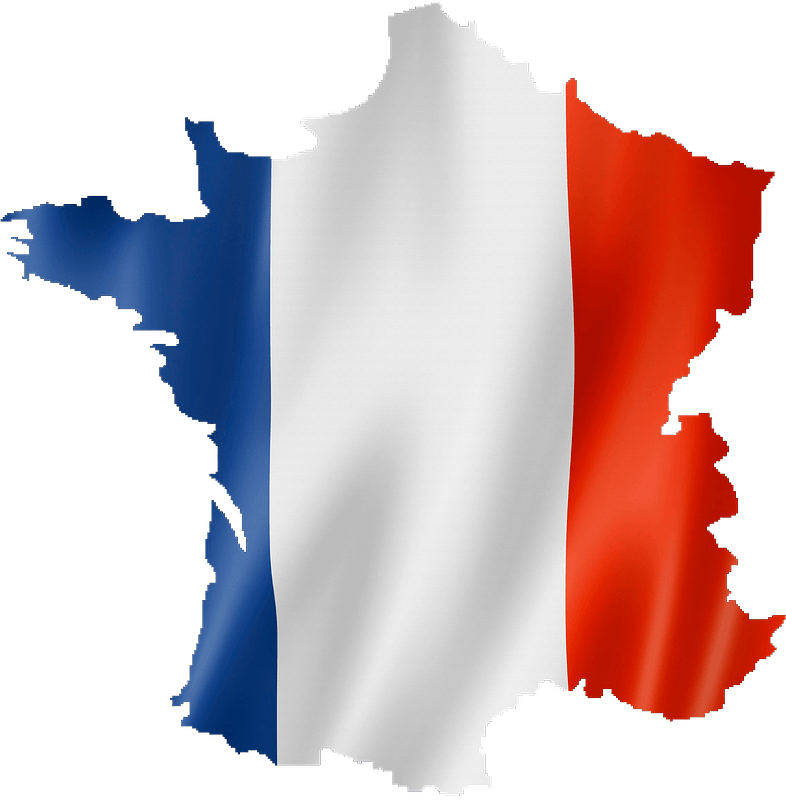 Map of France with flag clipart