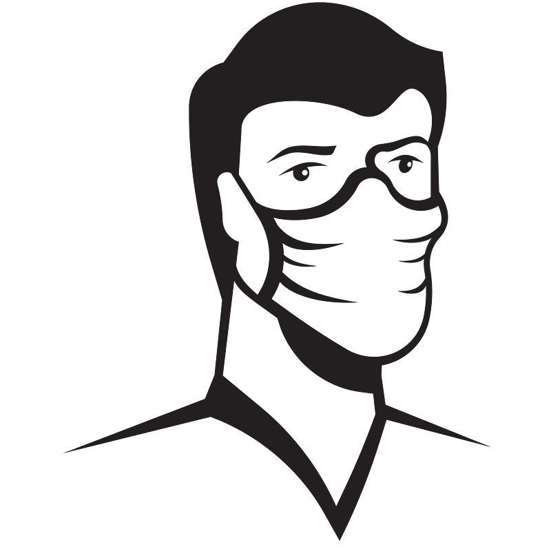 Man wearing face mask clipart. Free download transparent .PNG Creazilla