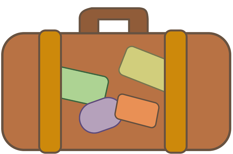 Suitcase with Travel Stickers clipart. Free download transparent .PNG