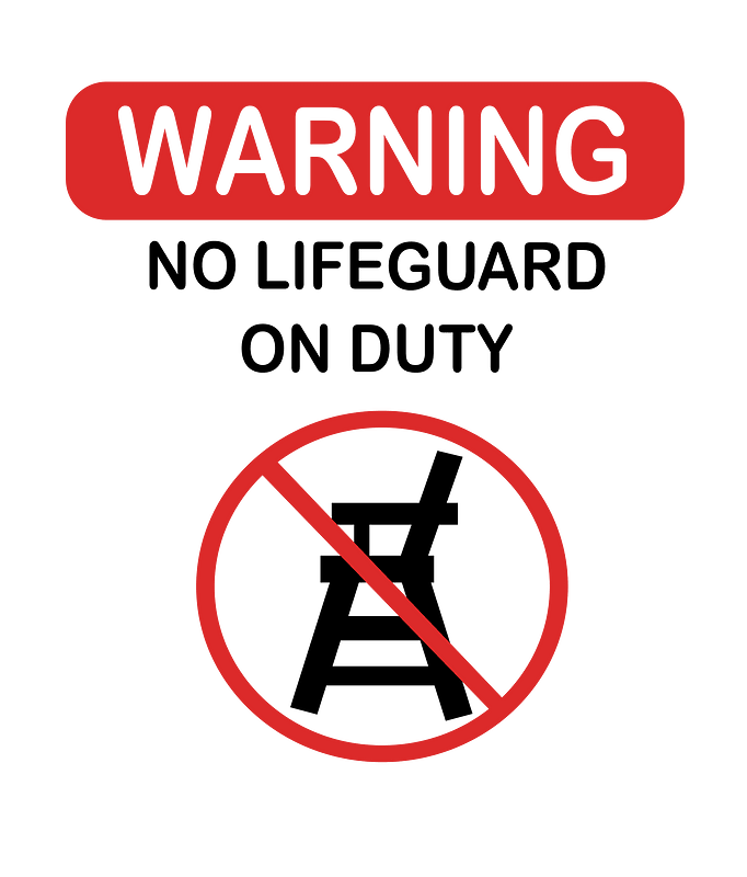 Warning no life guard clipart. Free download transparent .PNG Creazilla
