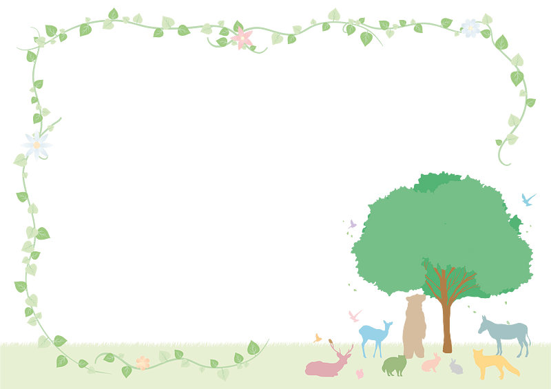 Animal ivy frame clipart