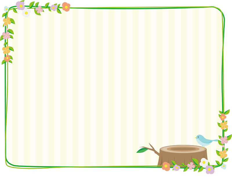 Flower bird frameのクリップアート