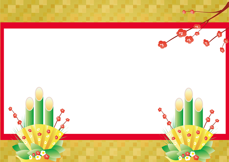 Flower frameのクリップアート