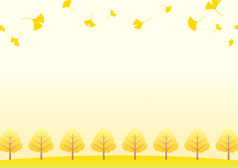 Ginkgo autumn frameのクリップアート