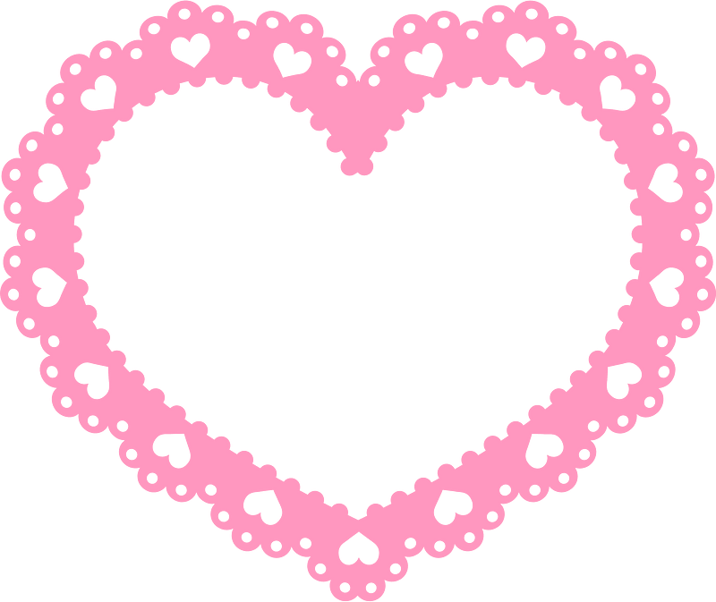 Heart lace frame clipart. Free download transparent .PNG | Creazilla