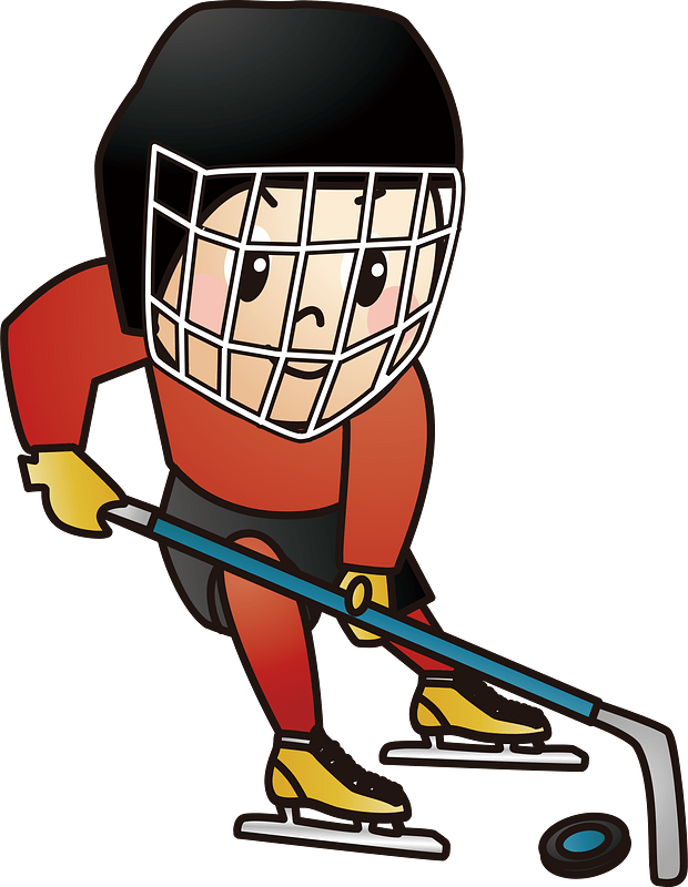 Ice hockey player clipart