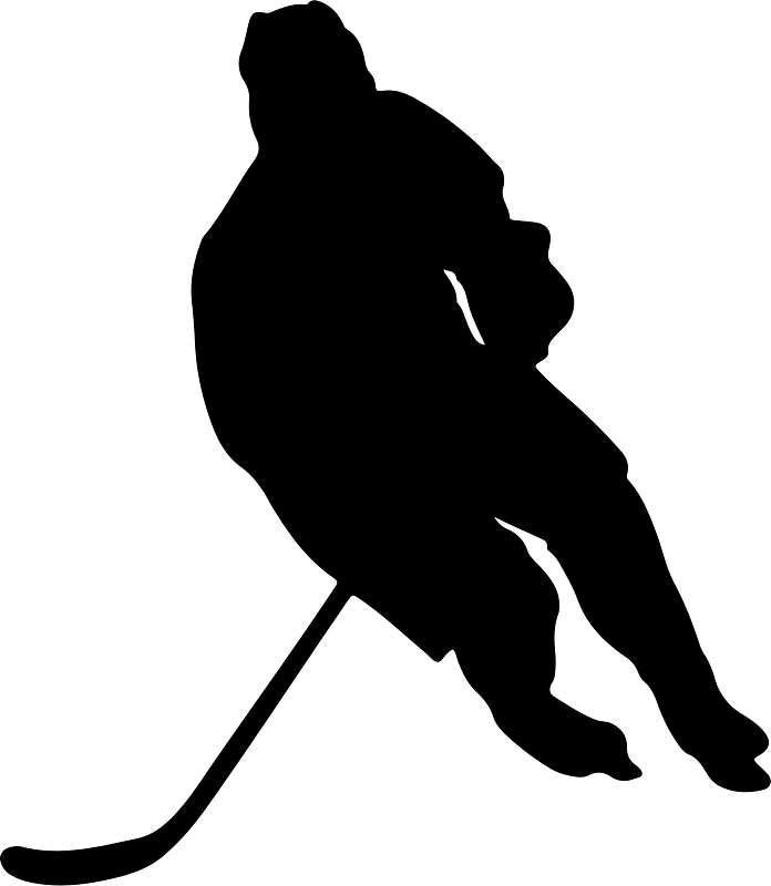 Ice hockey silhouette clipart