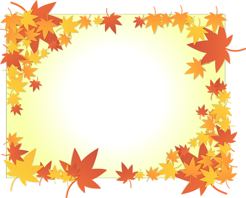 Maple leaves frame clipart