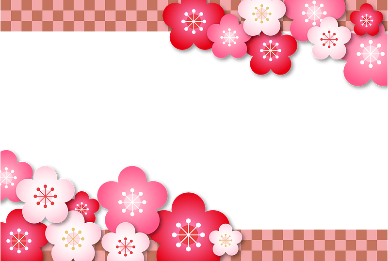 Plum blossoms frame immagine clipart