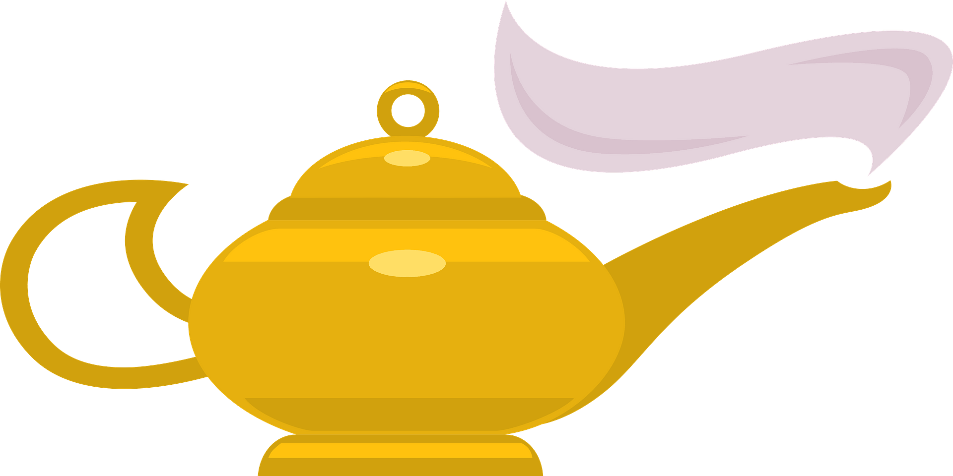 genie lamp with smoke clipart