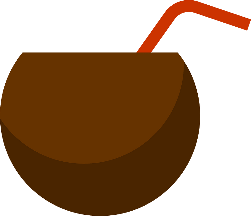 Tropical coconut cocktail clipart. Free download transparent .PNG