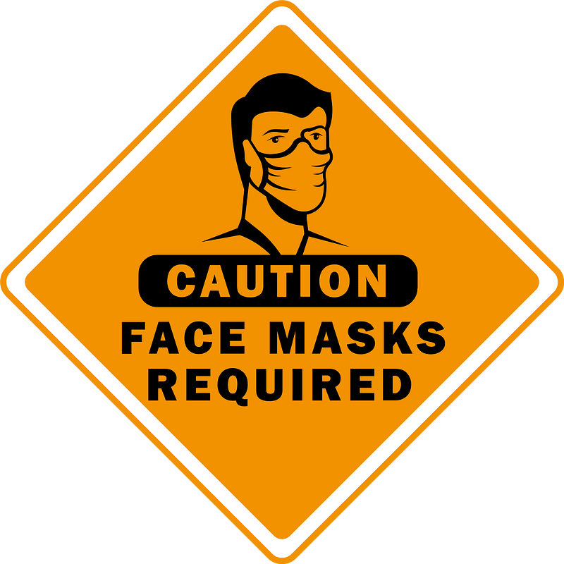 Face masks required sign caution clipart. Free download transparent