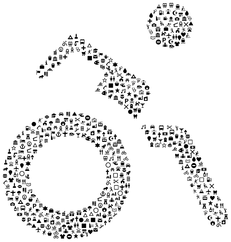 Public Domain Wheelchair Icons clipart