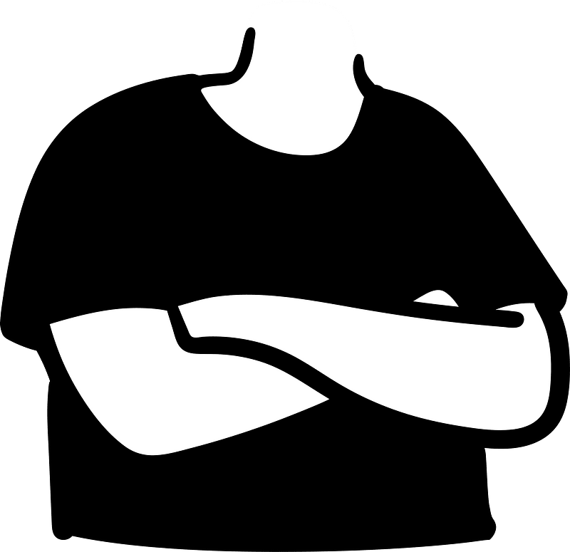 Black Tee and Arms Crossed clipart. Free download transparent .PNG
