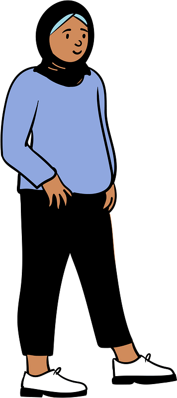 Woman in hijab standing clipart