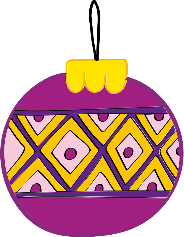 Purple Christmas Ball in Ornament clipart. Free download transparent