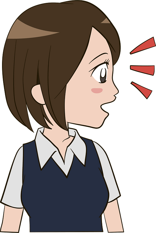 Female student attentionのクリップアート