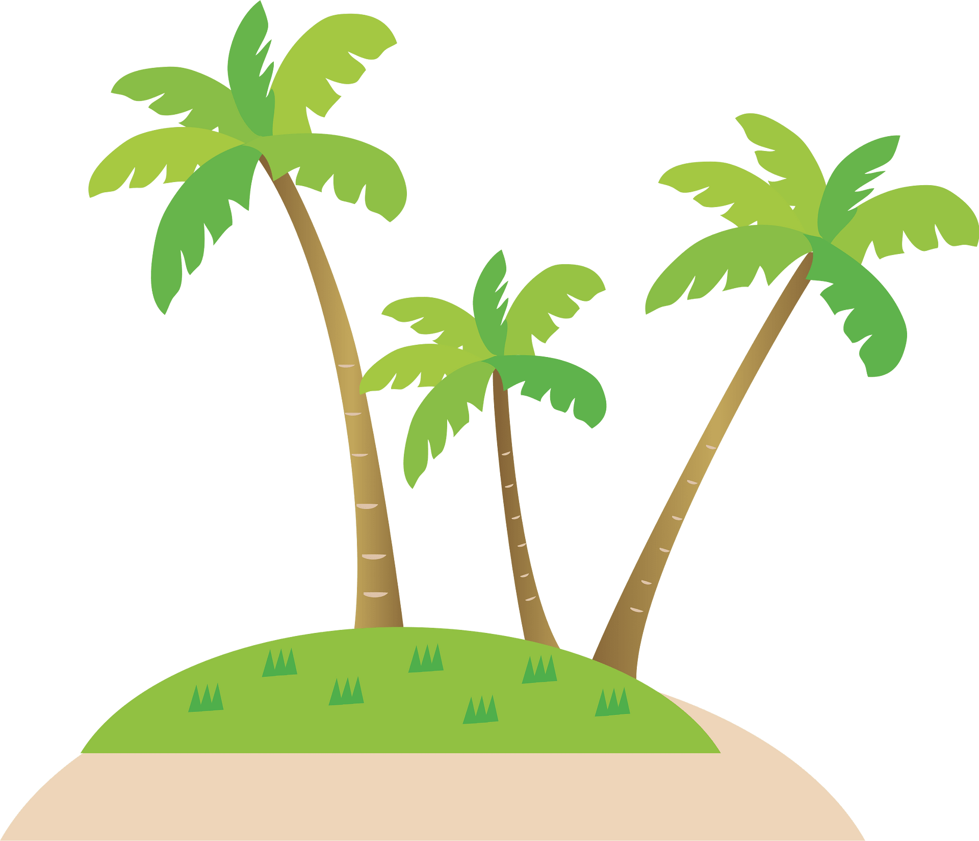 Palm Tree On Island Clipart