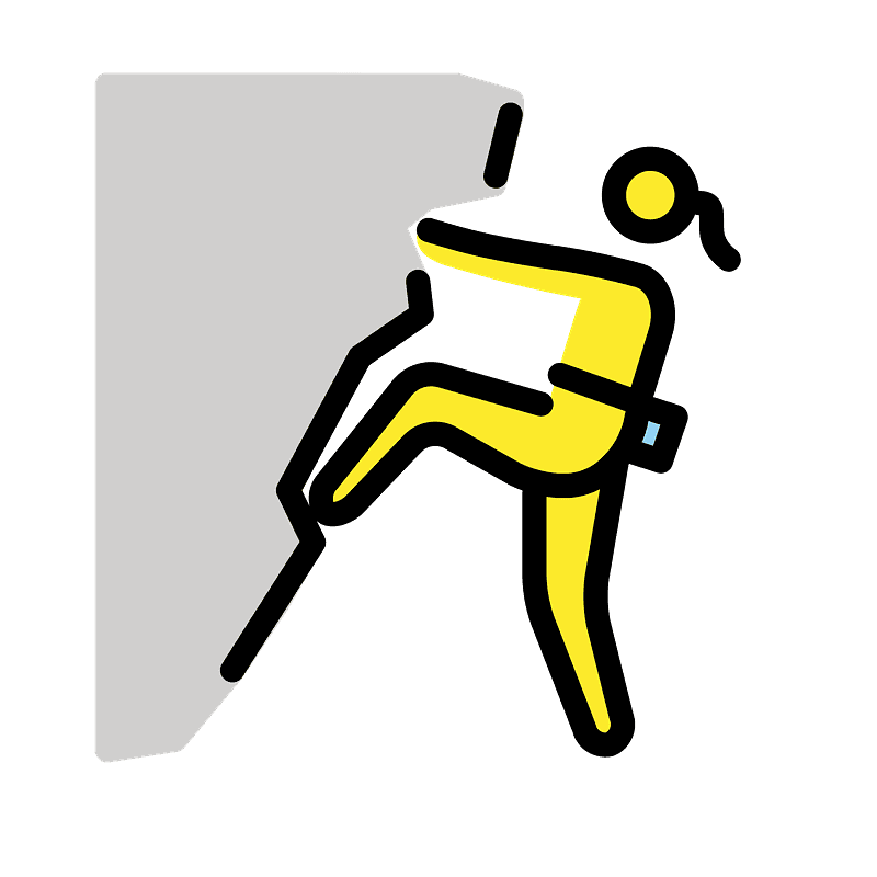 Woman climbing emoji clipart. Free download transparent .PNG Creazilla