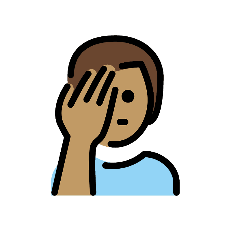 Man facepalming emoji clipart. Free download transparent .PNG Creazilla