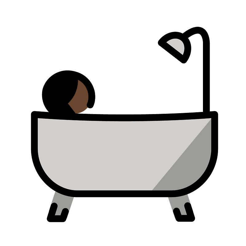 Person taking bath emoji clipart. Free download transparent .PNG