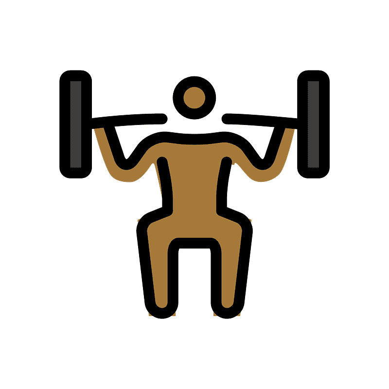 Person lifting weights emoji clipart. Free download transparent .PNG