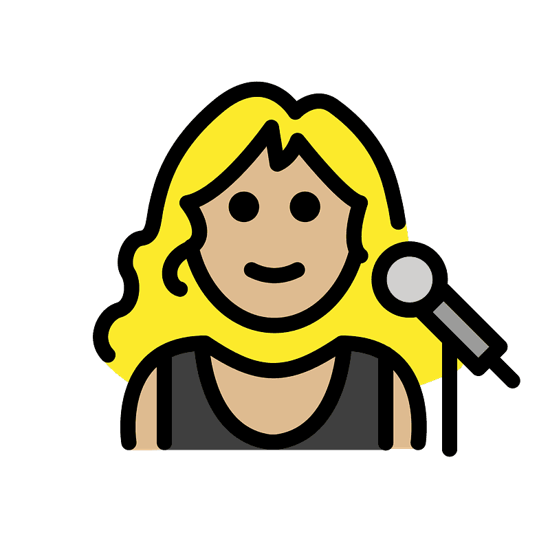 Woman singer emoji clipart. Free download transparent .PNG Creazilla