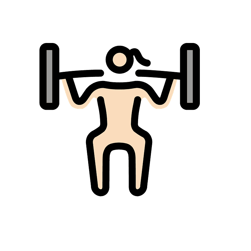 Woman lifting weights emoji clipart. Free download transparent .PNG