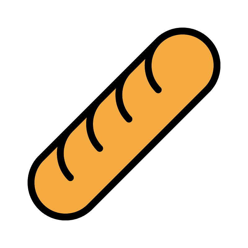 Baguette bread emoji clipart