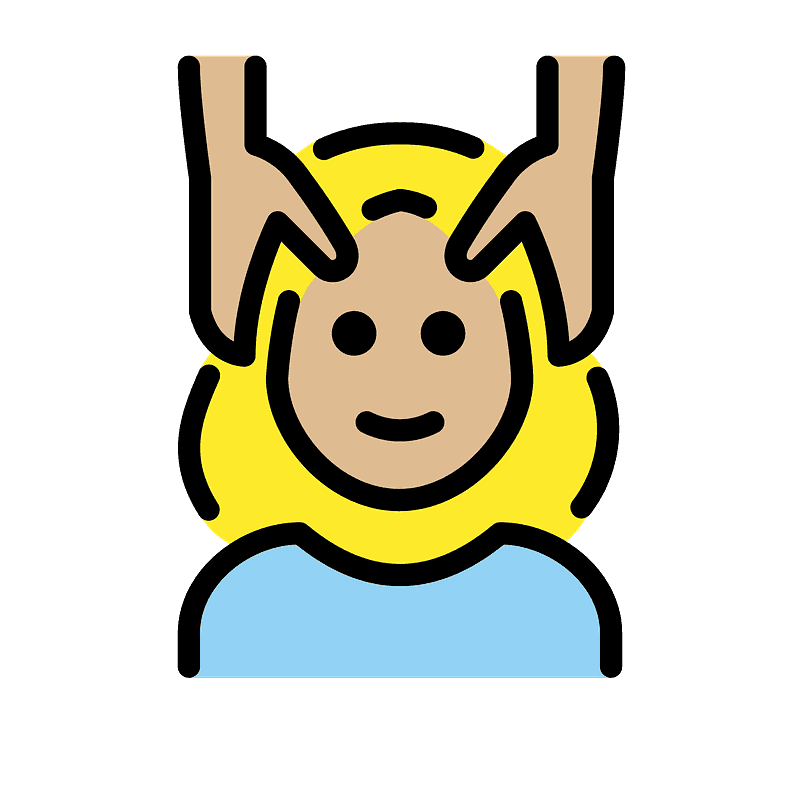 Woman getting massage emoji clipart. Free download transparent .PNG