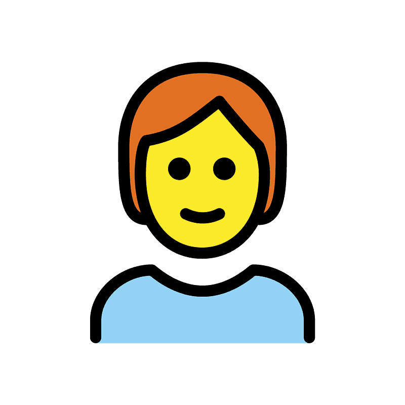 Person red hair emoji clipart. Free download transparent .PNG Creazilla