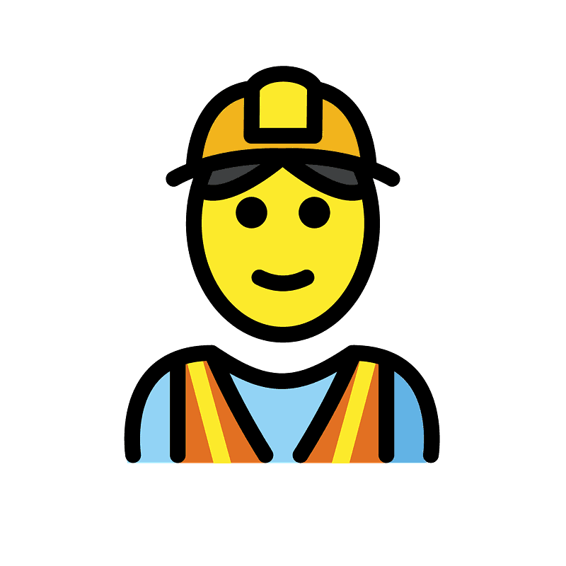 Construction worker emoji clipart. Free download transparent .PNG