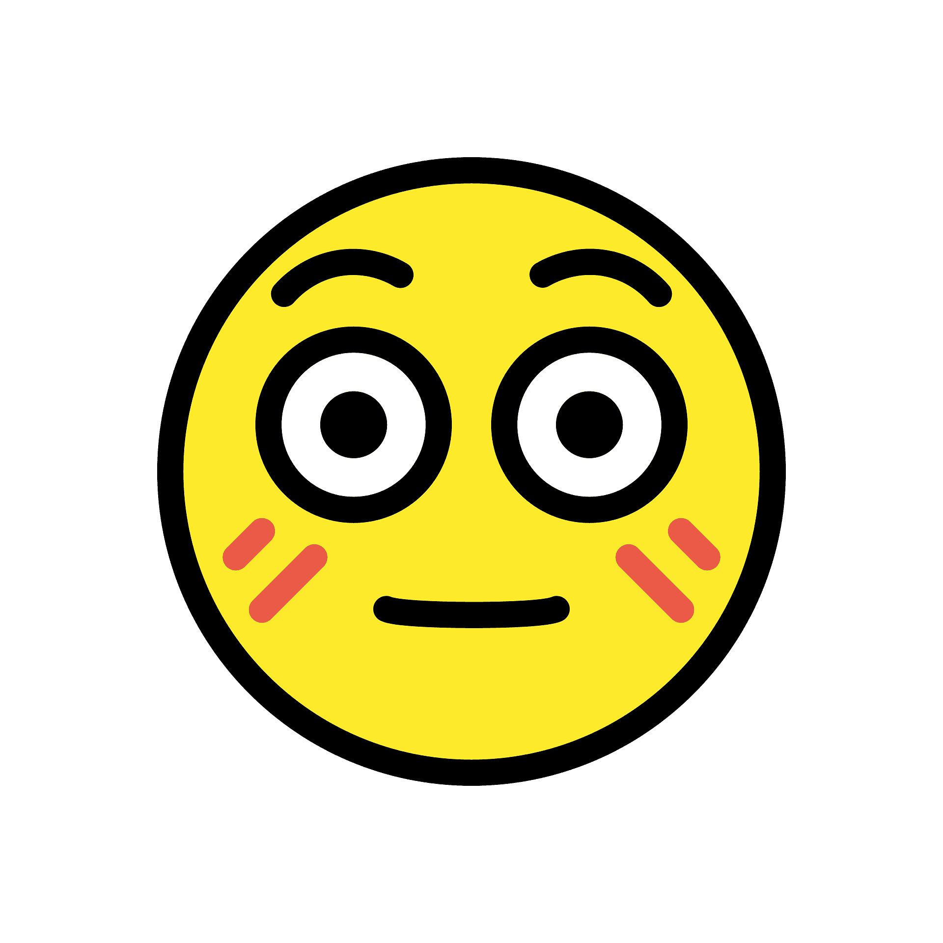 Flushed face emoji clipart. Free download transparent .PNG Creazilla