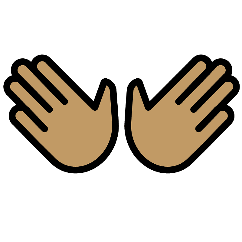 Open hands emoji clipart