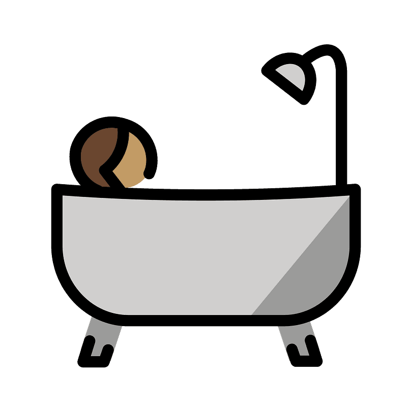 Person taking bath emoji clipart. Free download transparent .PNG