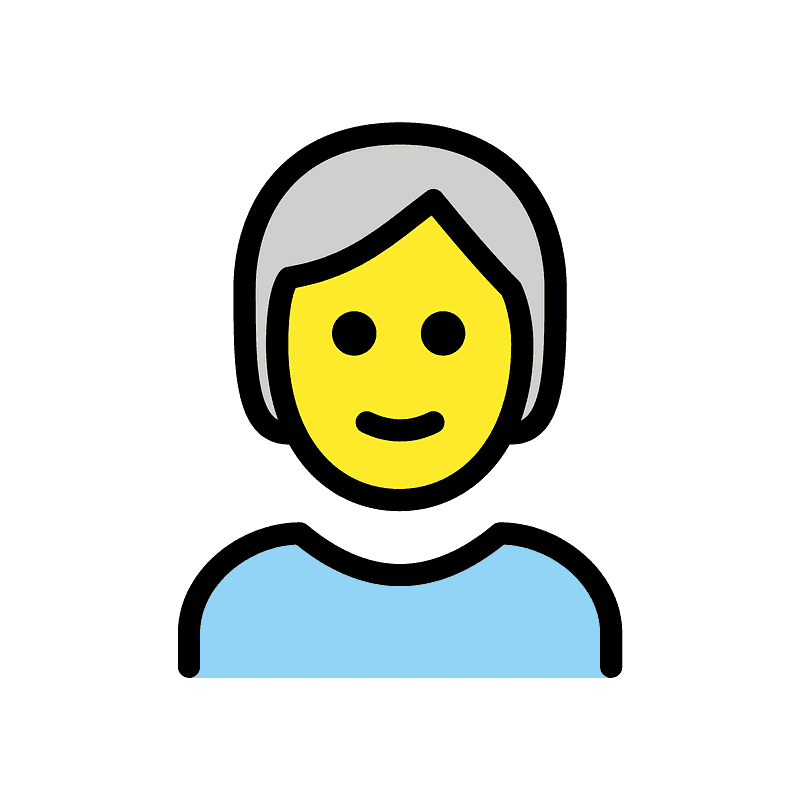 Person white hair emoji clipart. Free download transparent .PNG