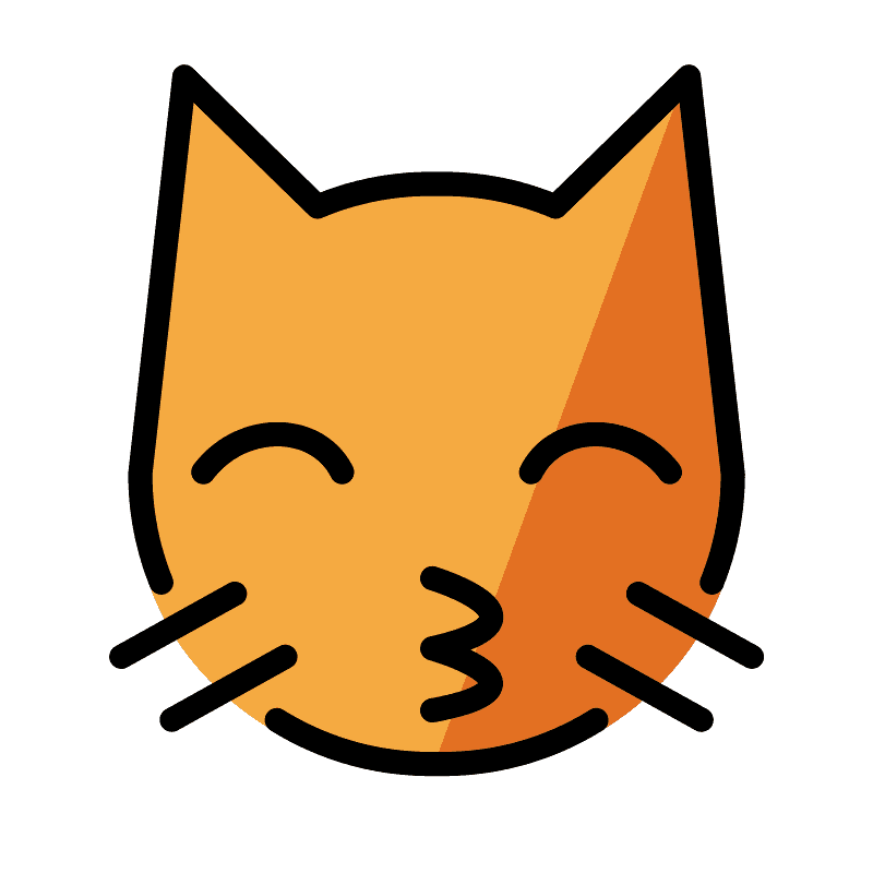 Kissing cat emoji clipart. Free download transparent .PNG Creazilla